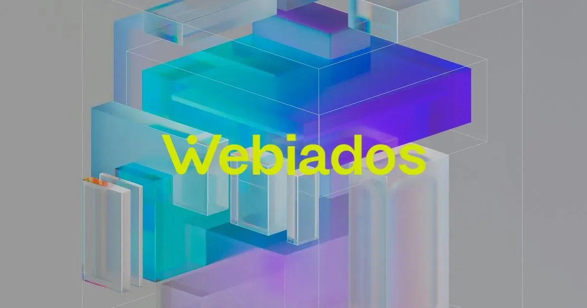 Portada del artículo con cuboides translúcidos en tonos cyan y violeta y el logotipo Webiados