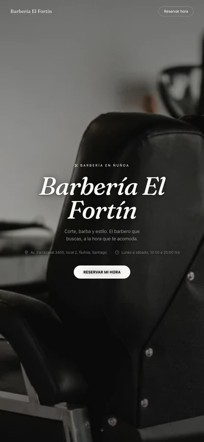 Demo Barbería El Fortín — vista desktop con la agenda embebida version móvil