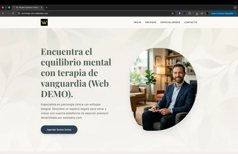 Demo Psicólogo Pro — vista desktop